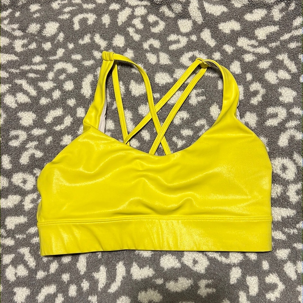 Zyia metallic strappy sports bra